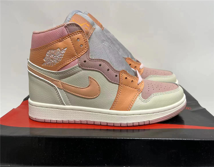 Women's Running Weapon Air Jordan 1 Grey/Orange/Pink Shoes 0263 Women's Running Weapon Air Jordan 1 Grey/Orange/Pink Shoes 0263